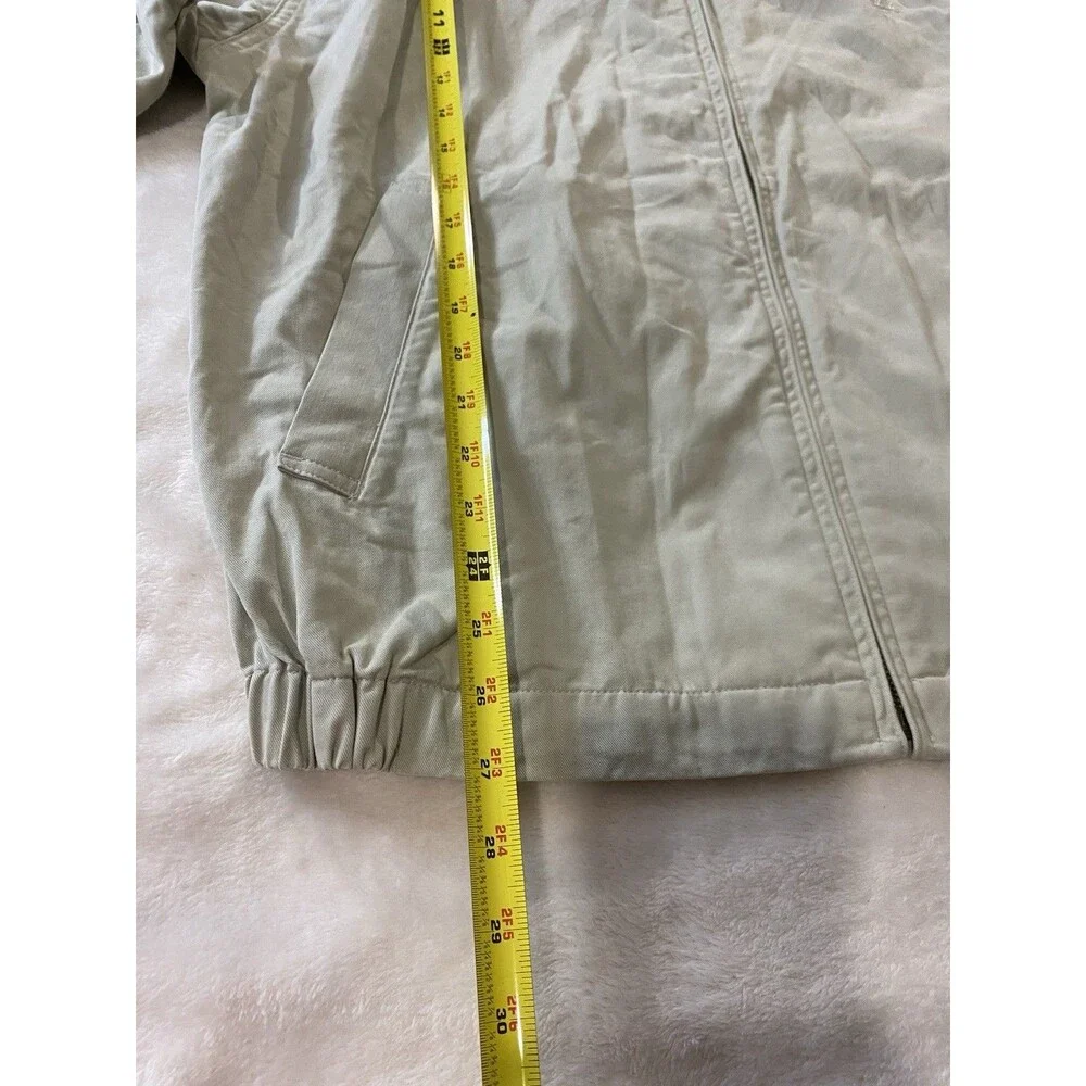 VTG 90s Rainforest Men L Beige Zip Up Jacket Windbreaker Bomber Golf Harrington